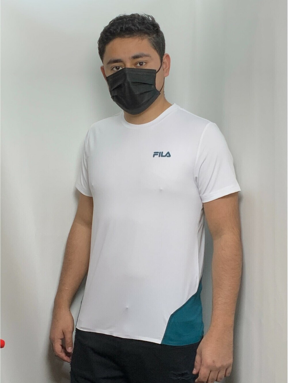 Men's Fila White | Teal | Royal Blue Short Sleeve Tee Shirt